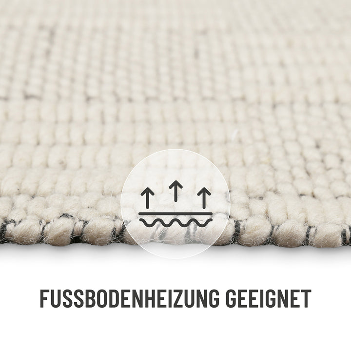Lani Teppich creme weiß Kurzflor rechteckig