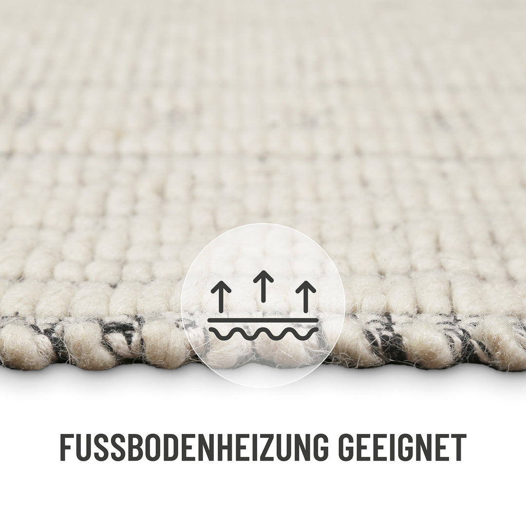 Liv Teppich creme weiß Kurzflor rechteckig