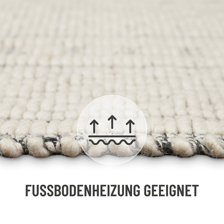 Liv Teppich creme weiß Kurzflor rechteckig