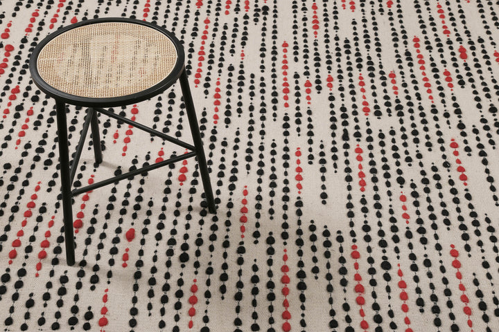 London Red Teppich creme beige Kurzflor rechteckig