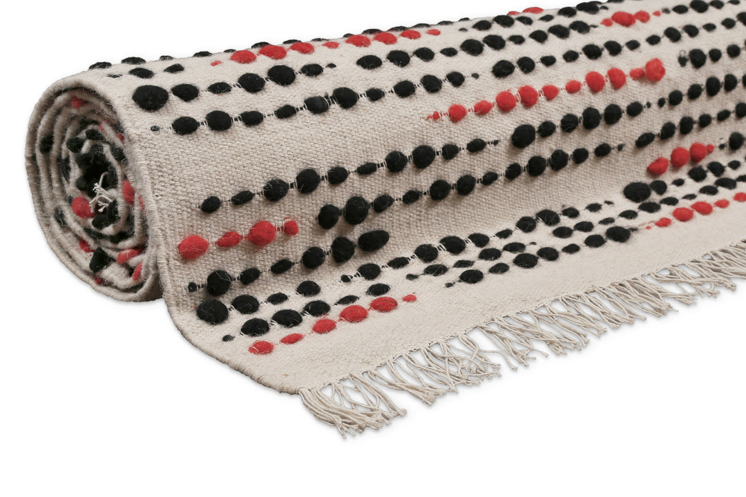 London Red Teppich creme beige Kurzflor rechteckig