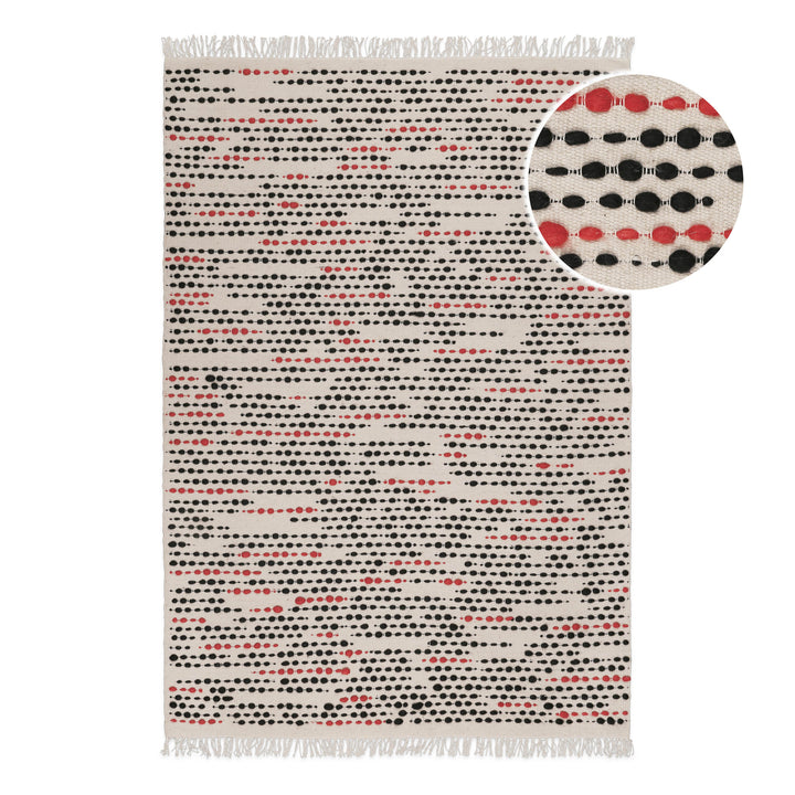 London Red Teppich creme beige Kurzflor rechteckig