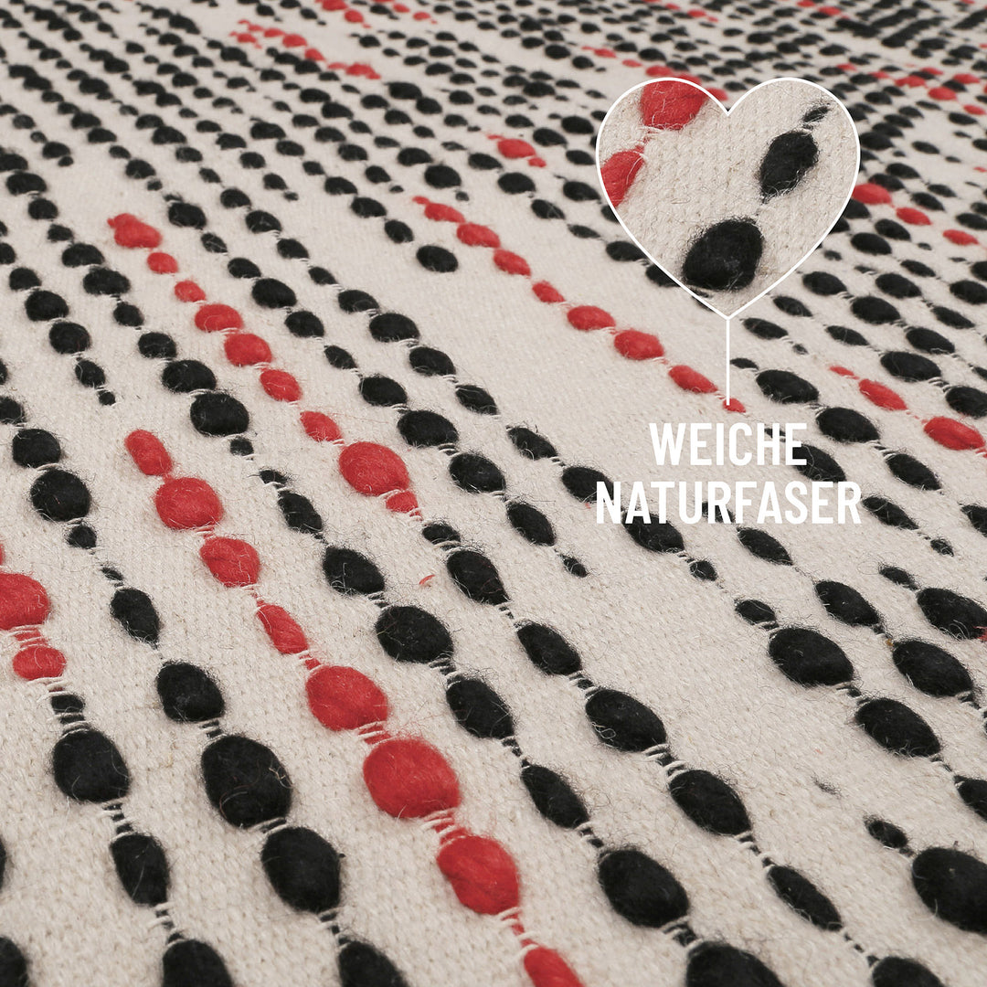 London Red Teppich creme beige Kurzflor rechteckig