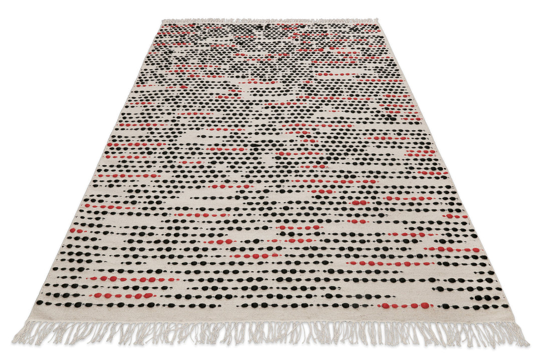 London Red Teppich creme beige Kurzflor rechteckig