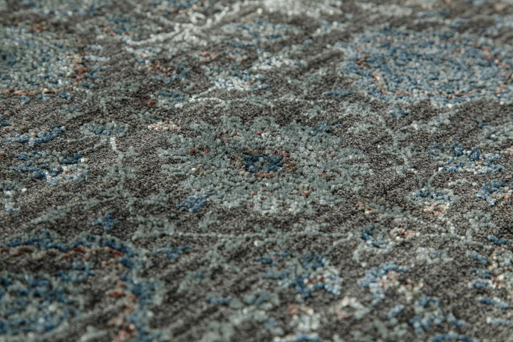 LunaSilk Teppich grün grau Kurzflor rechteckig