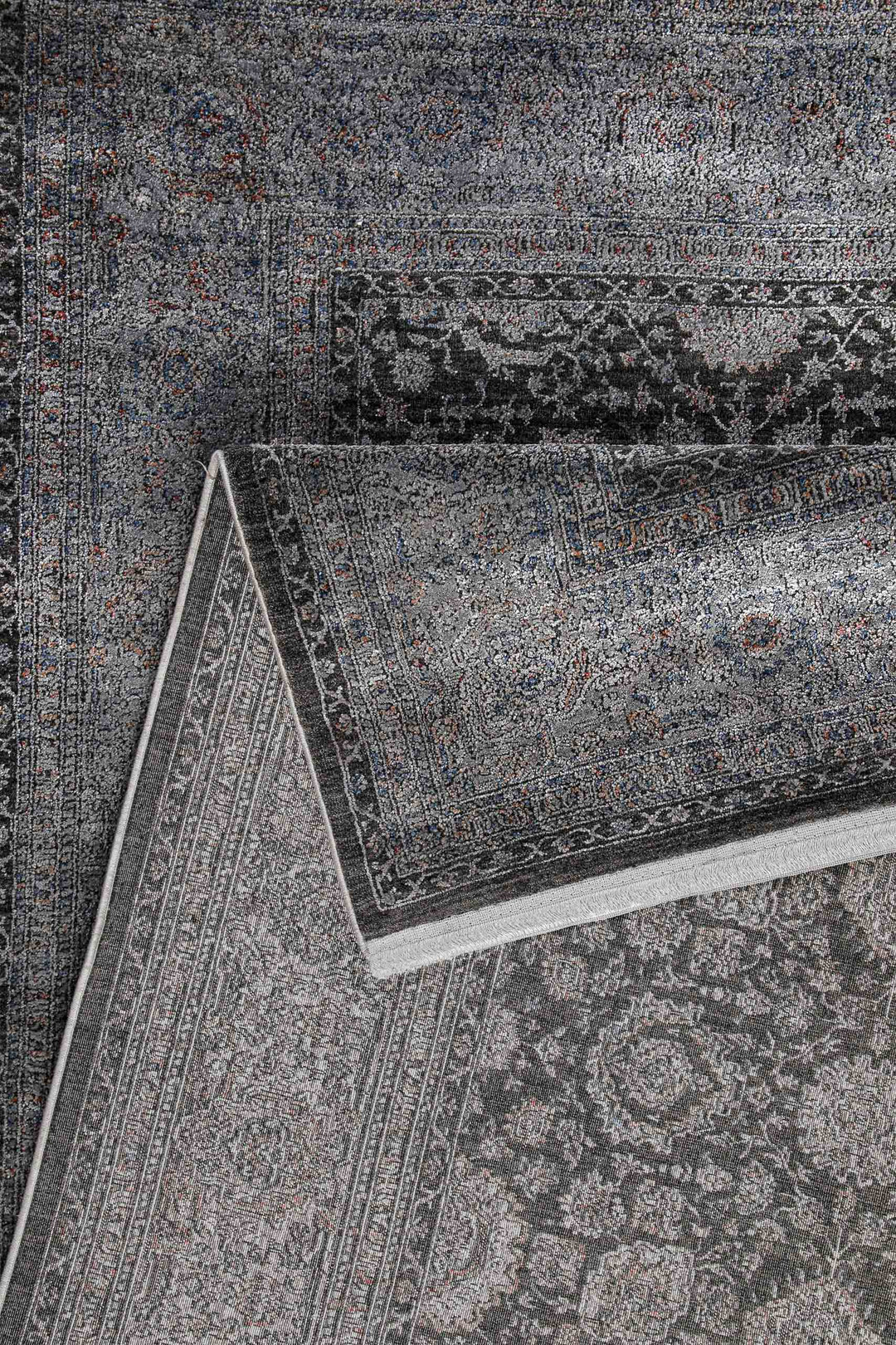 LunaSilk Teppich blau grau Kurzflor rechteckig