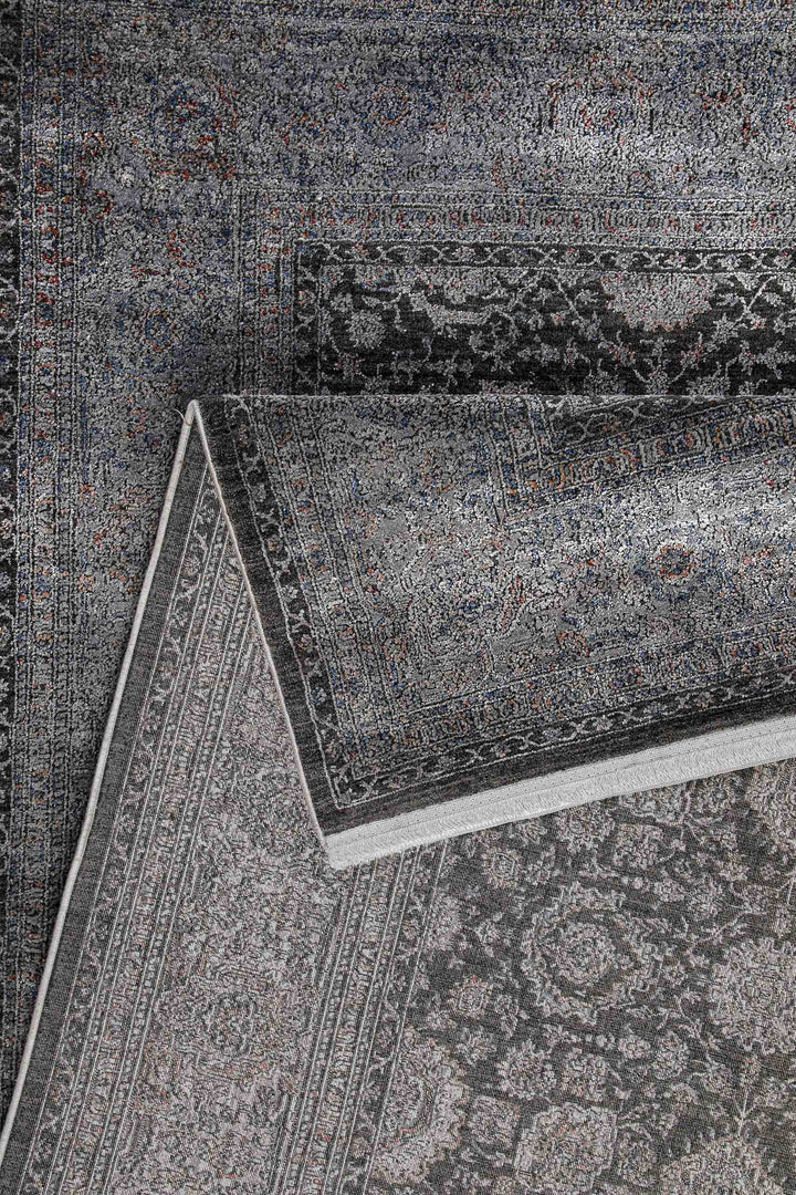 LunaSilk Teppich blau grau Kurzflor rechteckig