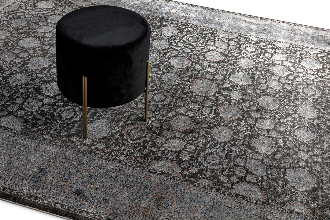 LunaSilk Teppich blau grau Kurzflor rechteckig