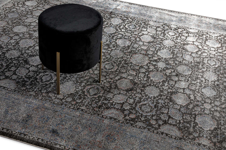 LunaSilk Teppich blau grau Kurzflor rechteckig