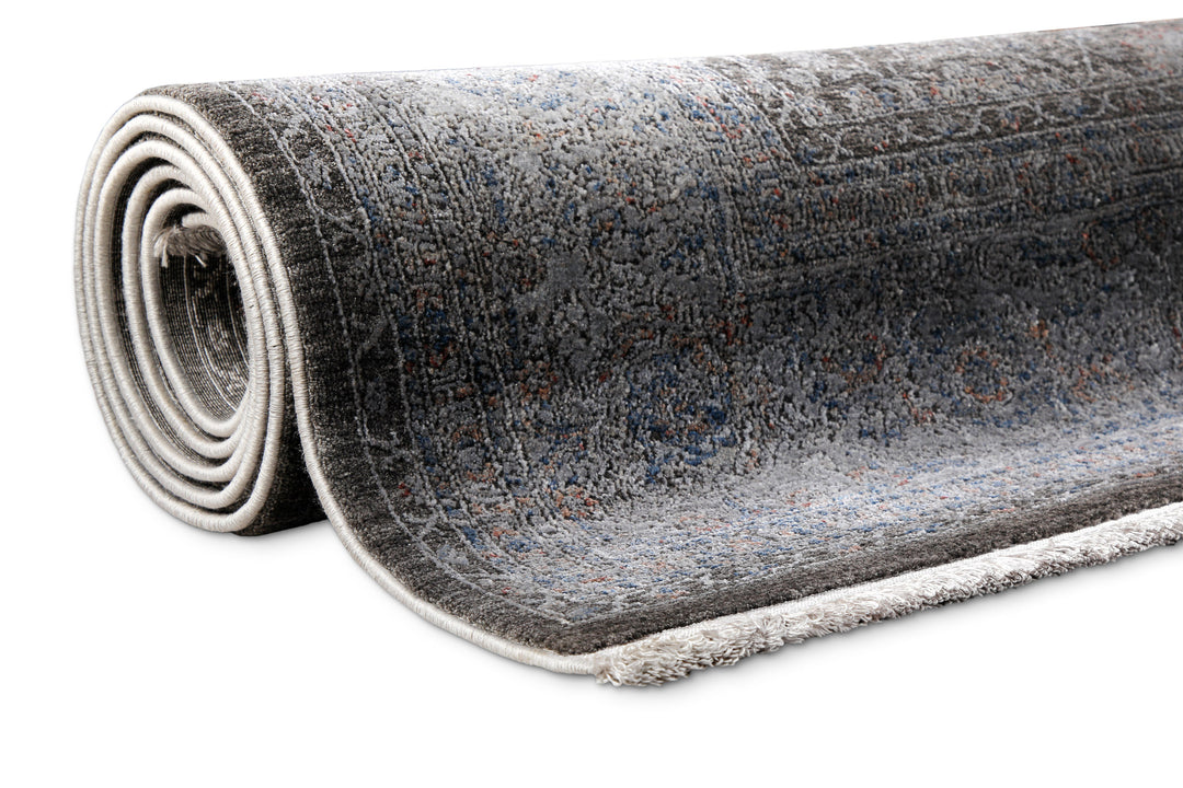 LunaSilk Teppich blau grau Kurzflor rechteckig