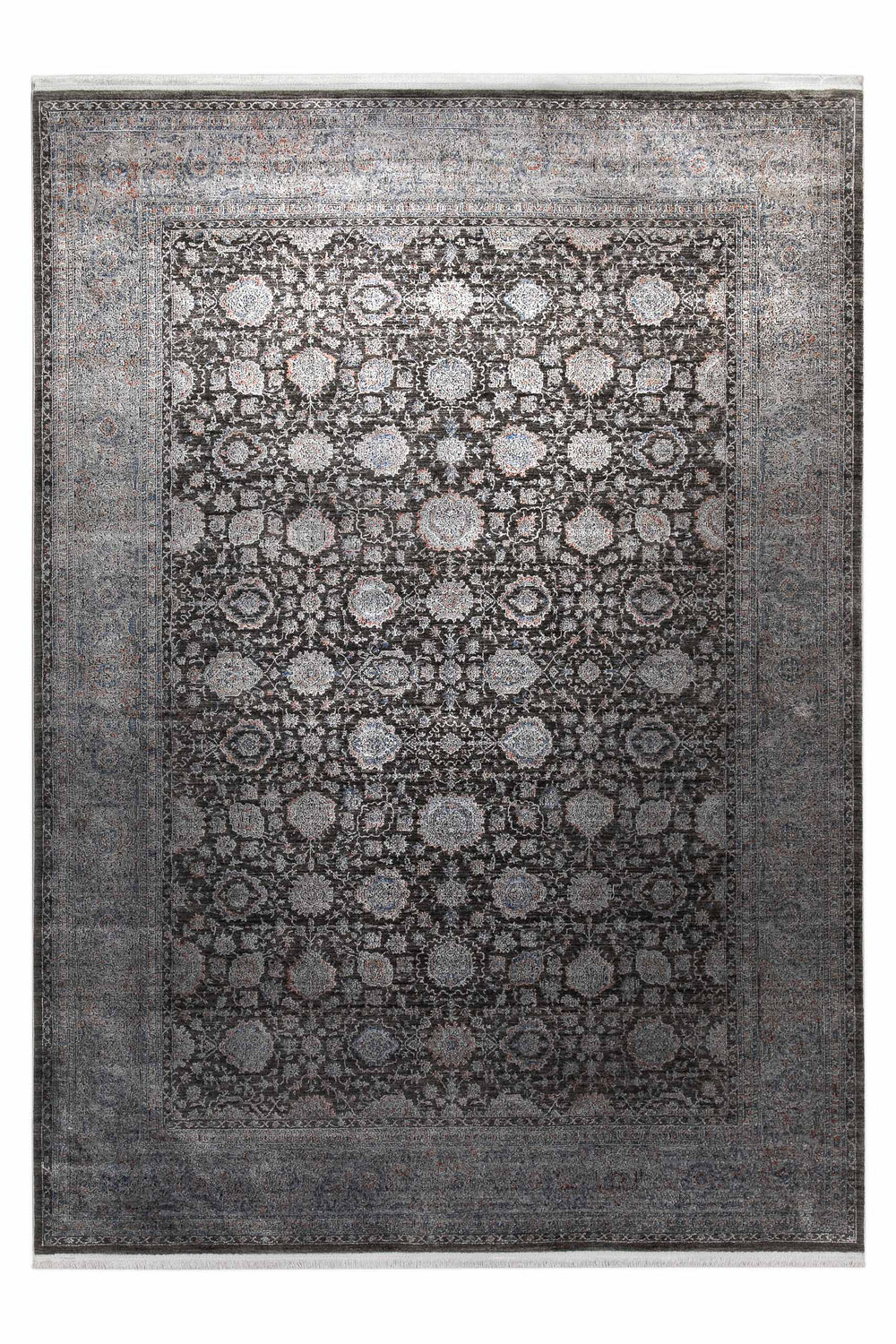 LunaSilk Teppich blau grau Kurzflor rechteckig