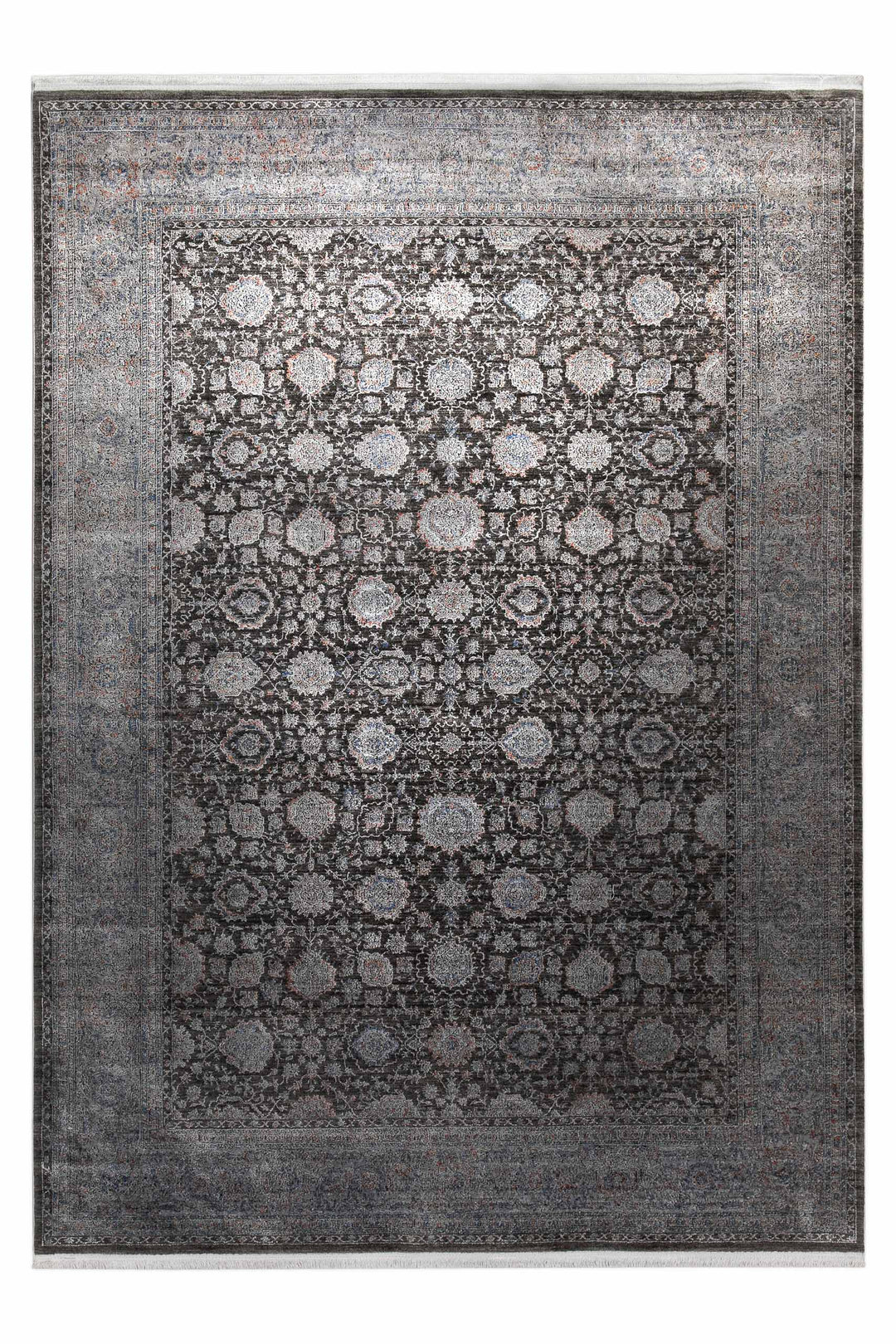 LunaSilk Teppich blau grau Kurzflor rechteckig