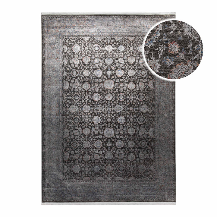 LunaSilk Teppich blau grau Kurzflor rechteckig