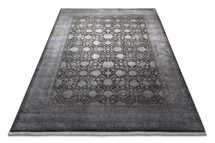 LunaSilk Teppich blau grau Kurzflor rechteckig