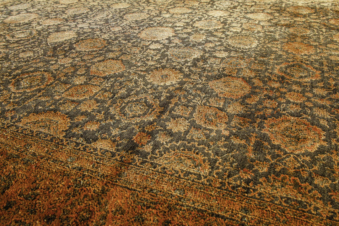 LunaSilk Teppich kupfer grau Kurzflor rechteckig