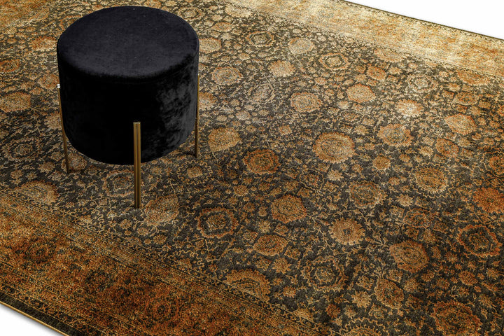 LunaSilk Teppich kupfer grau Kurzflor rechteckig