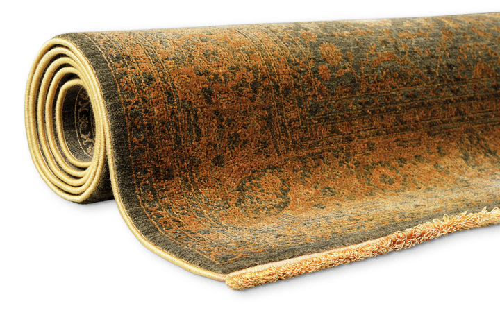 LunaSilk Teppich kupfer grau Kurzflor rechteckig