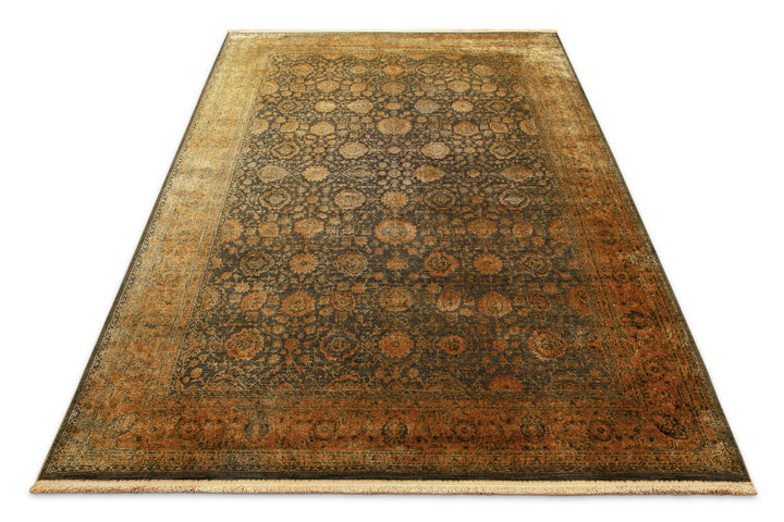 LunaSilk Teppich kupfer grau Kurzflor rechteckig