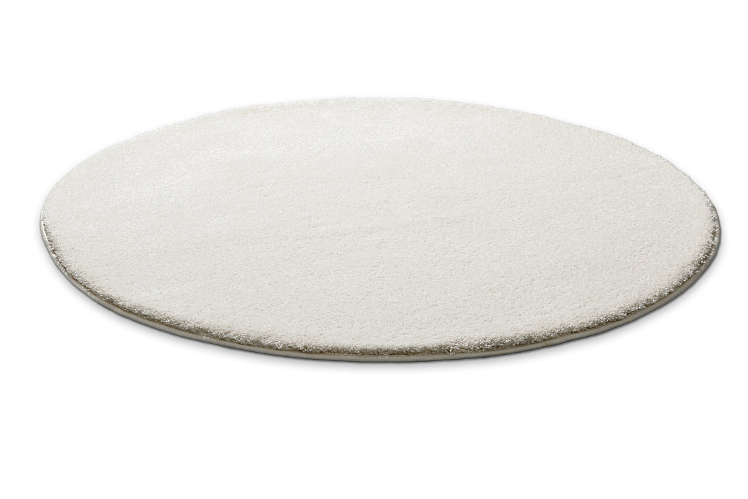 Manta Teppich creme weiß Hochflor rund