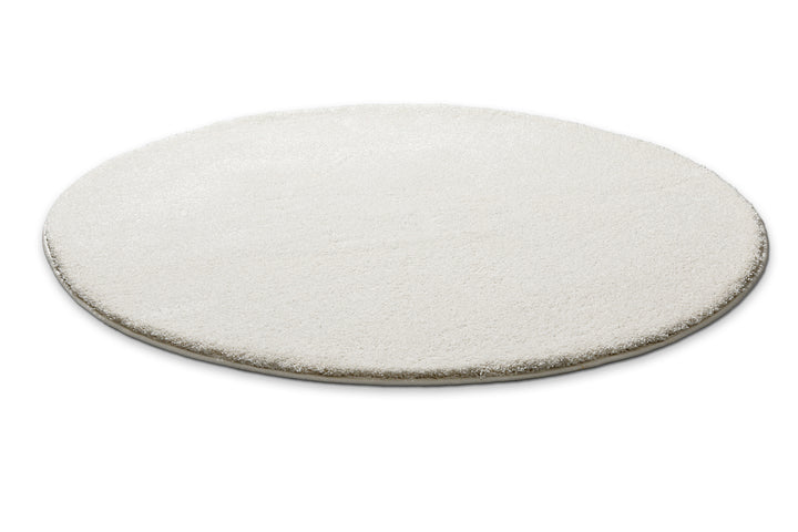 Manta Teppich creme weiß Hochflor rund