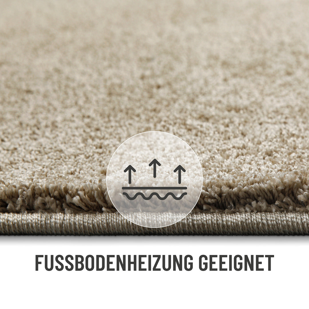 Manta Teppich sand beige Hochflor rechteckig