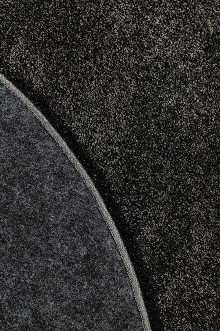 Manta Teppich anthrazit Hochflor rund