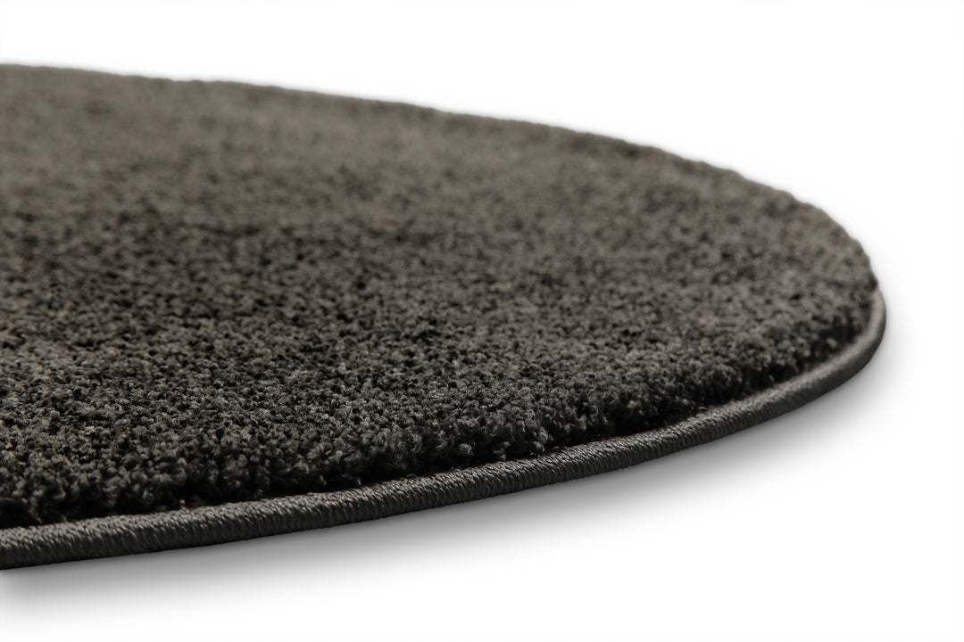 Manta Teppich anthrazit Hochflor rund