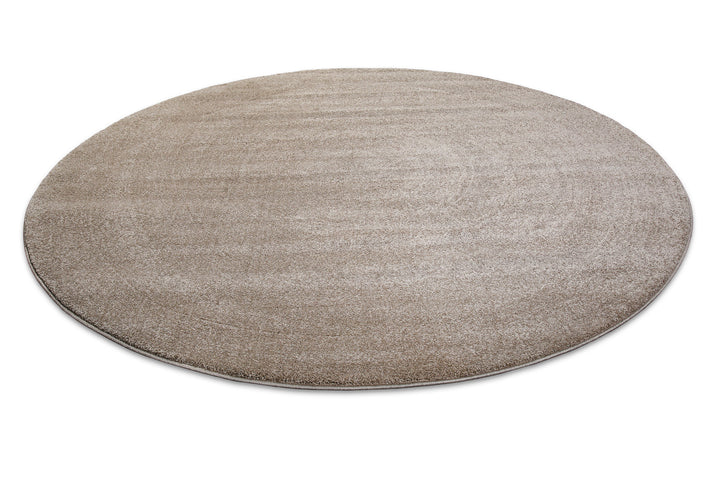 Topas Teppich sand beige Kurzflor rund