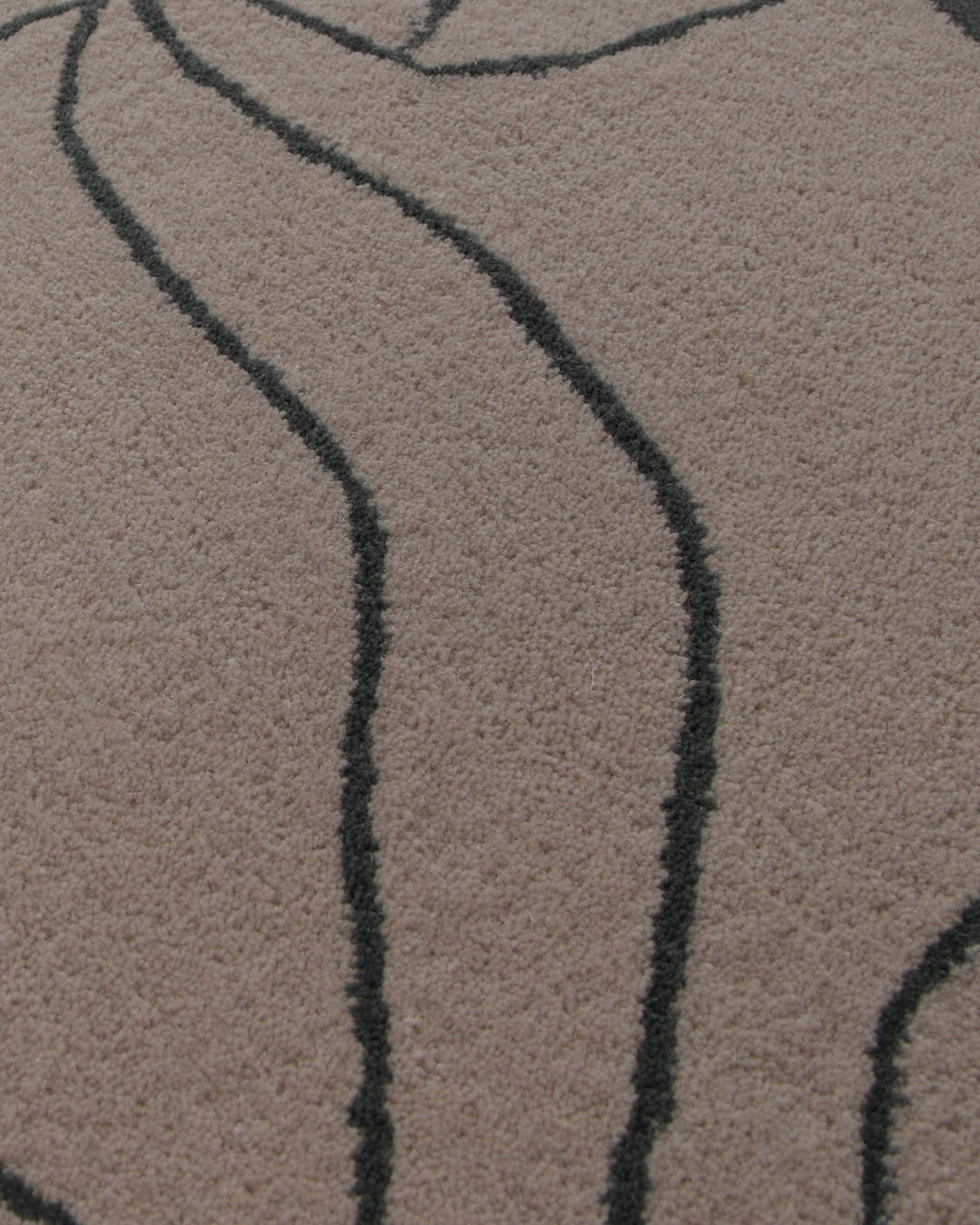 Blätter in Taupe - Handtuft Wolle 160 x 230 cm – Produktfoto freigestellt