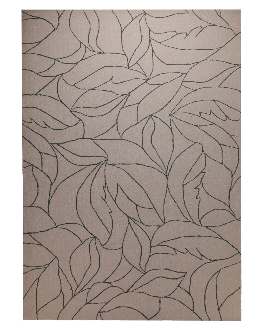 Blätter in Taupe - Handtuft Wolle 160 x 230 cm – Detailaufnahme der Textur