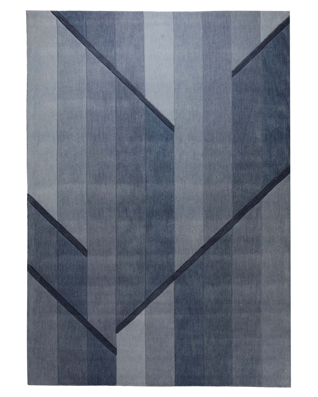 Blaugrau im Verlauf - Handtuft Wolle 160 x 230 cm – Detailaufnahme der Textur