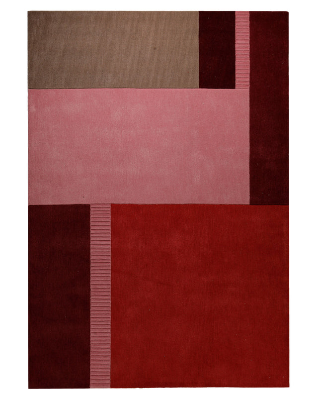 Beere trifft Rosé - Colourblock-Handtuft 160 x 230 cm – Produktfoto freigestellt