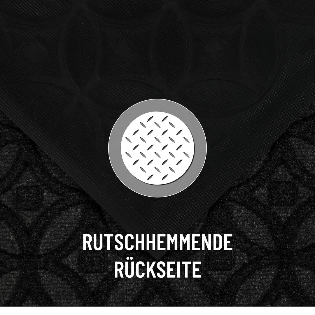 Midnight Mosaic Fußmatte anthrazit Kurzflor rechteckig