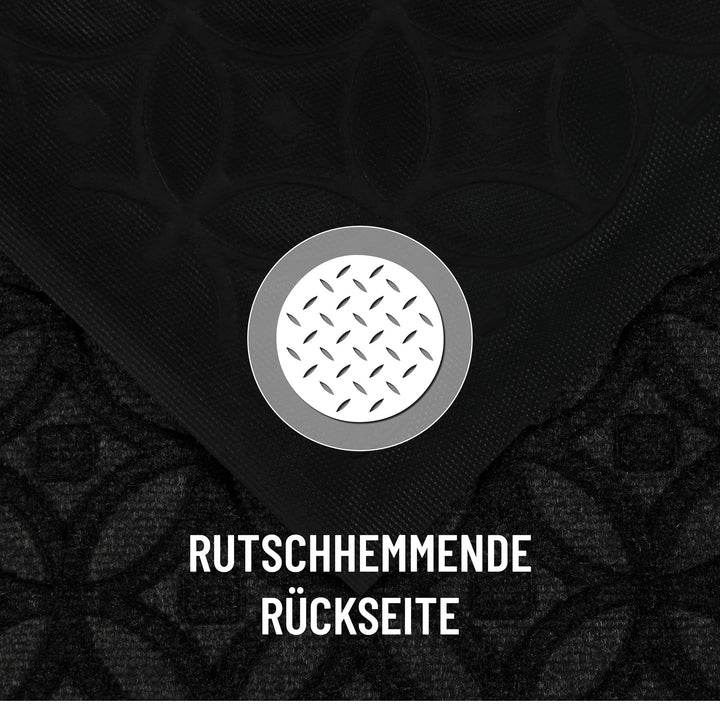 Midnight Mosaic Fußmatte anthrazit Kurzflor rechteckig