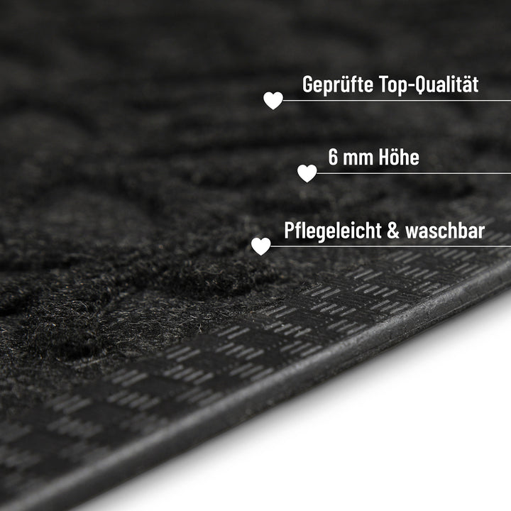 Midnight Mosaic Fußmatte anthrazit Kurzflor rechteckig