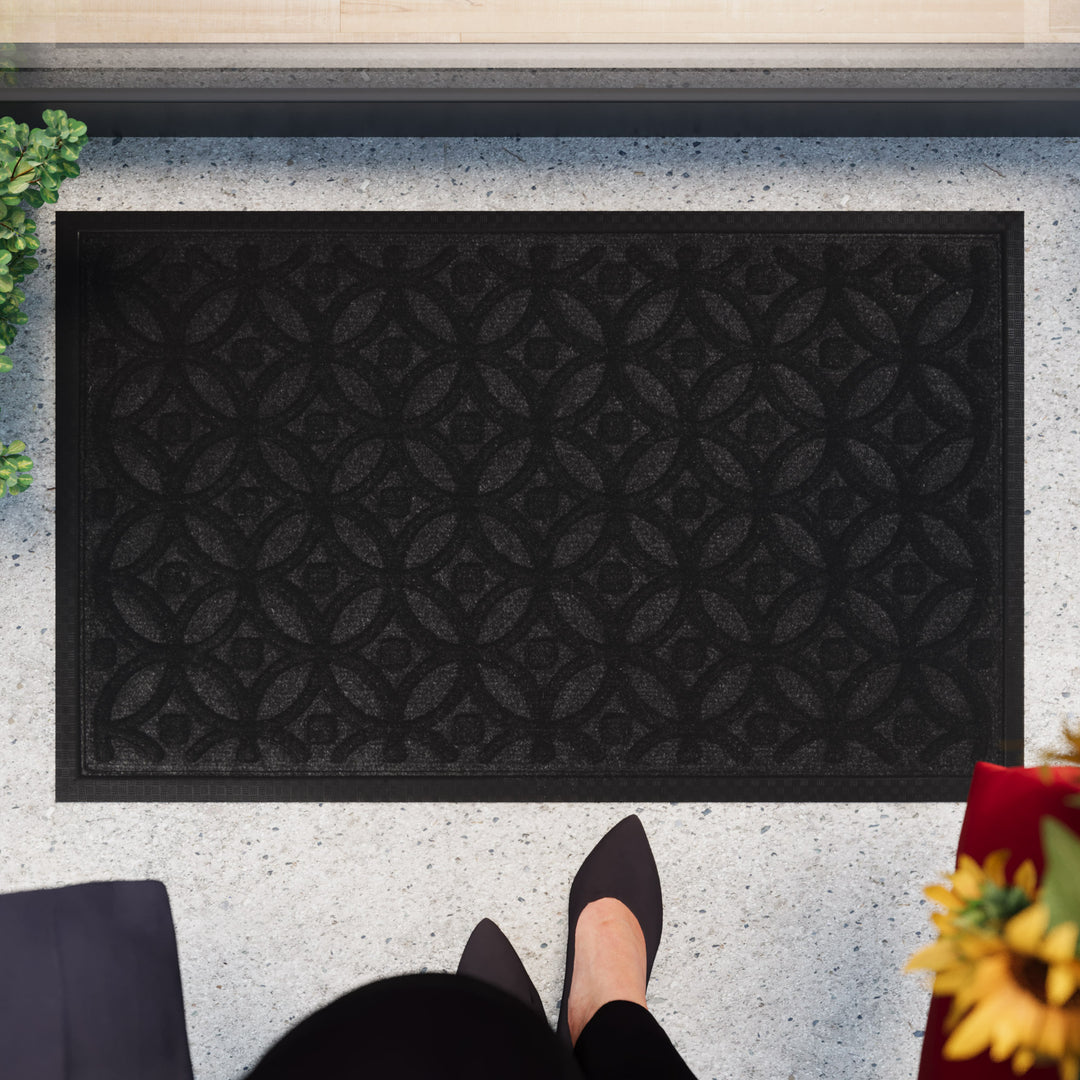 Midnight Mosaic Fußmatte anthrazit Kurzflor rechteckig