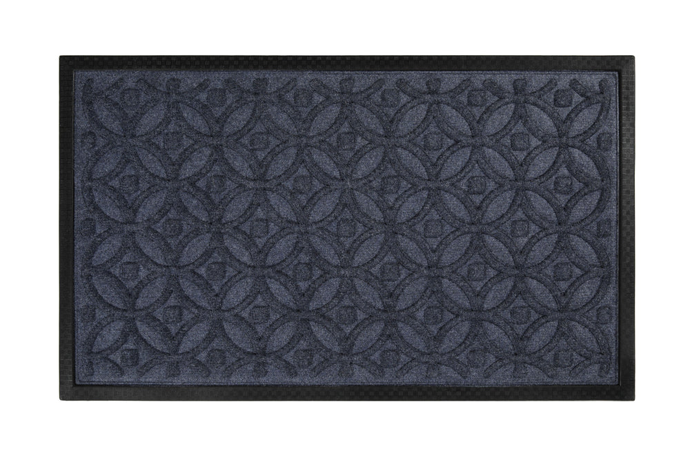 Midnight Mosaic Fußmatte grau blau Kurzflor rechteckig