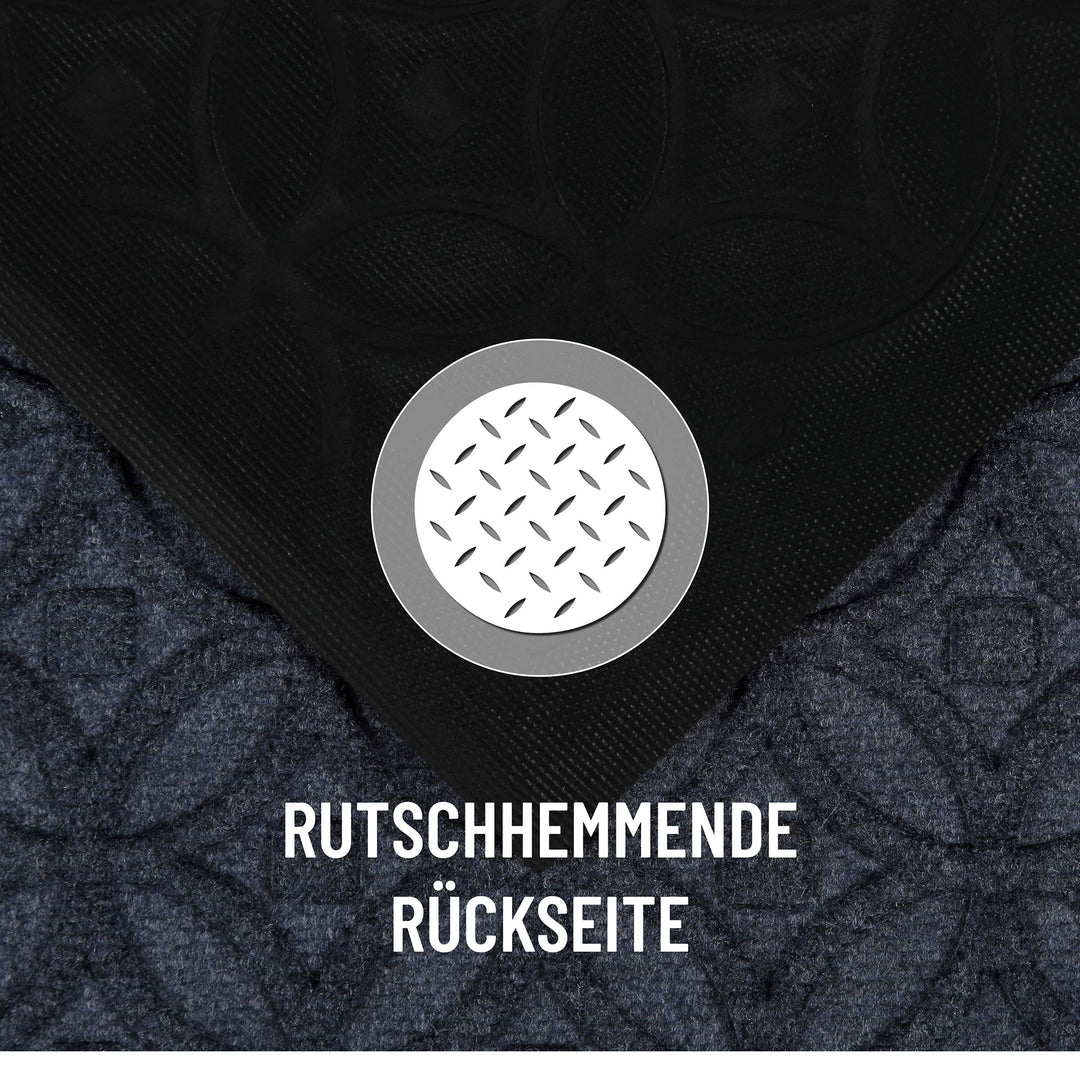 Midnight Mosaic Fußmatte grau blau Kurzflor rechteckig