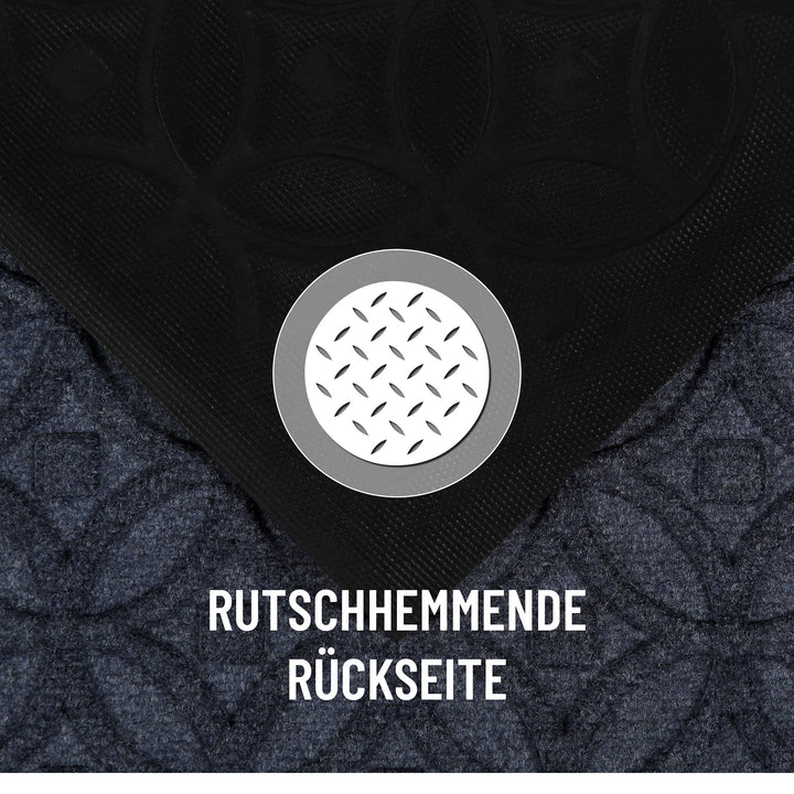 Midnight Mosaic Fußmatte grau blau Kurzflor rechteckig