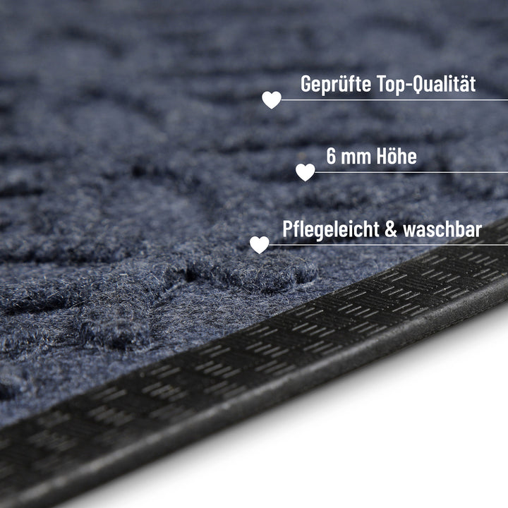 Midnight Mosaic Fußmatte grau blau Kurzflor rechteckig