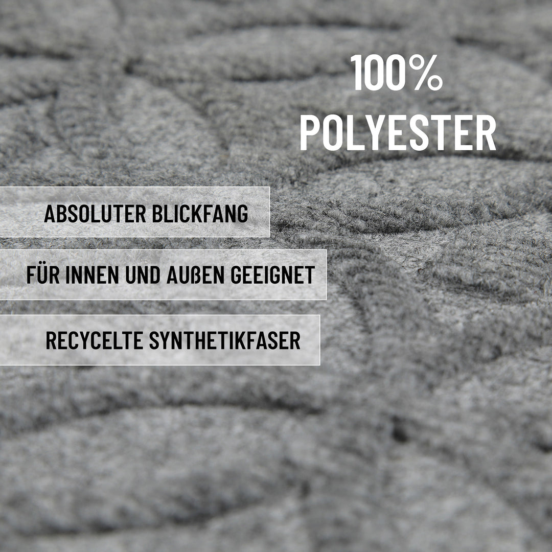 Midnight Mosaic Fußmatte hell grau Kurzflor rechteckig