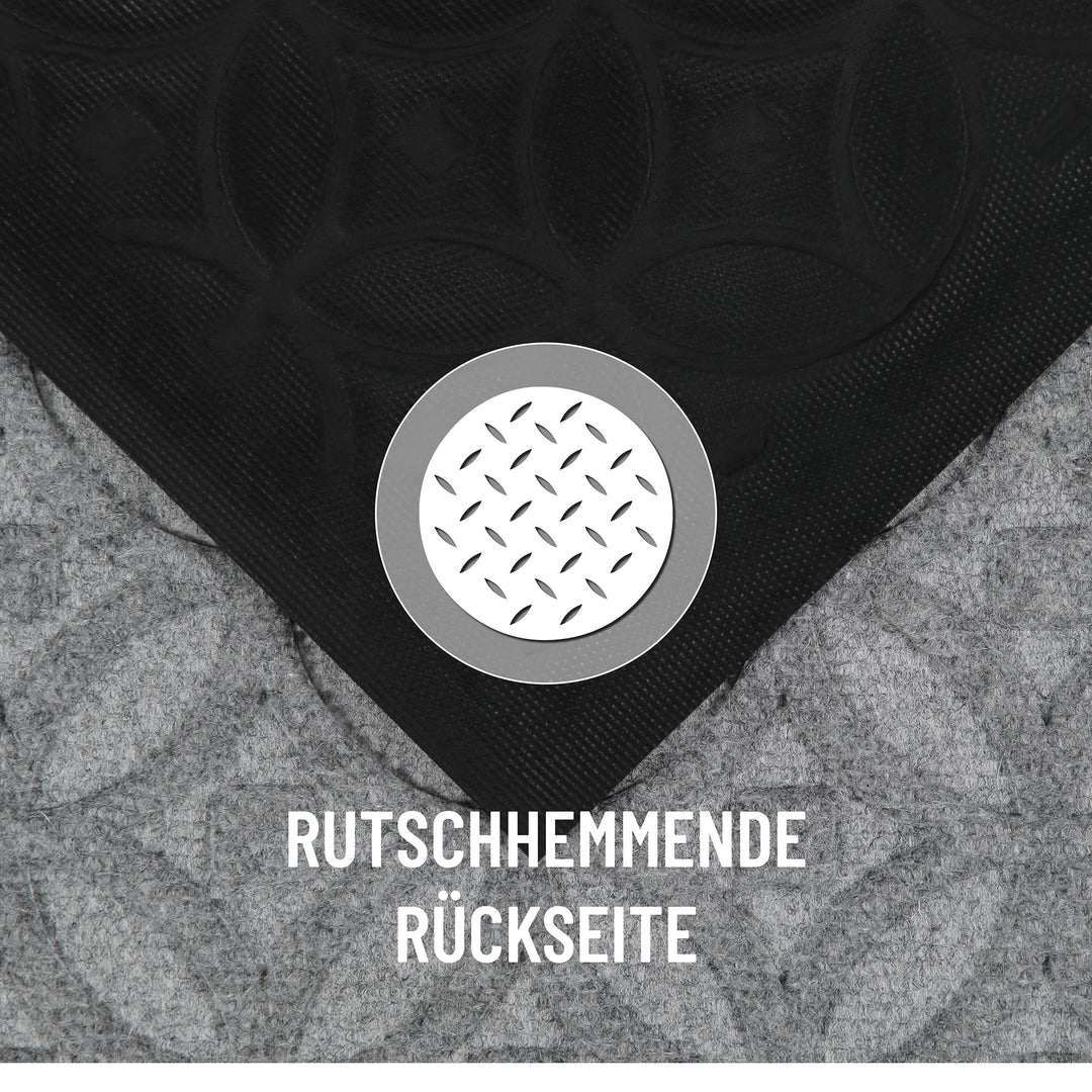 Midnight Mosaic Fußmatte hell grau Kurzflor rechteckig