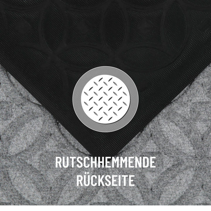 Midnight Mosaic Fußmatte hell grau Kurzflor rechteckig