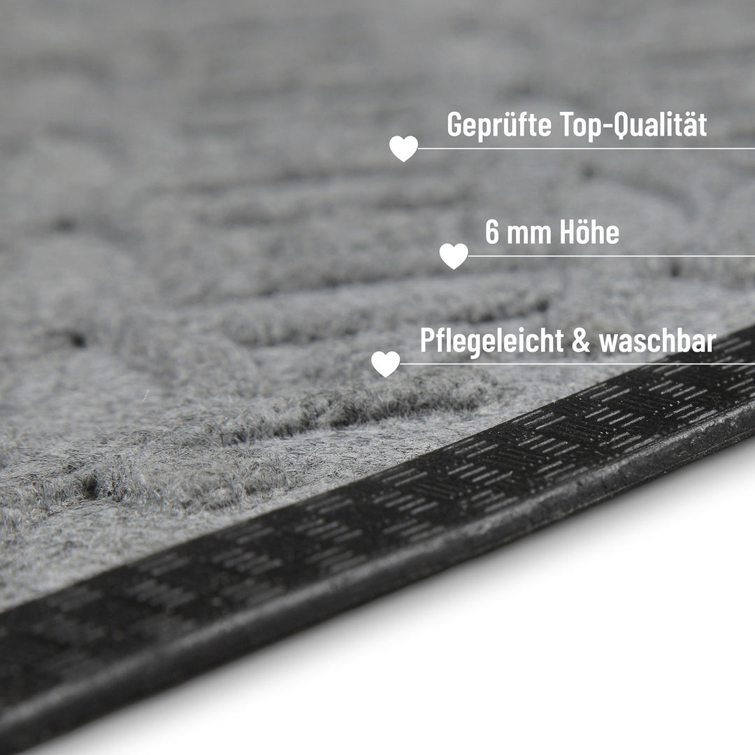 Midnight Mosaic Fußmatte hell grau Kurzflor rechteckig