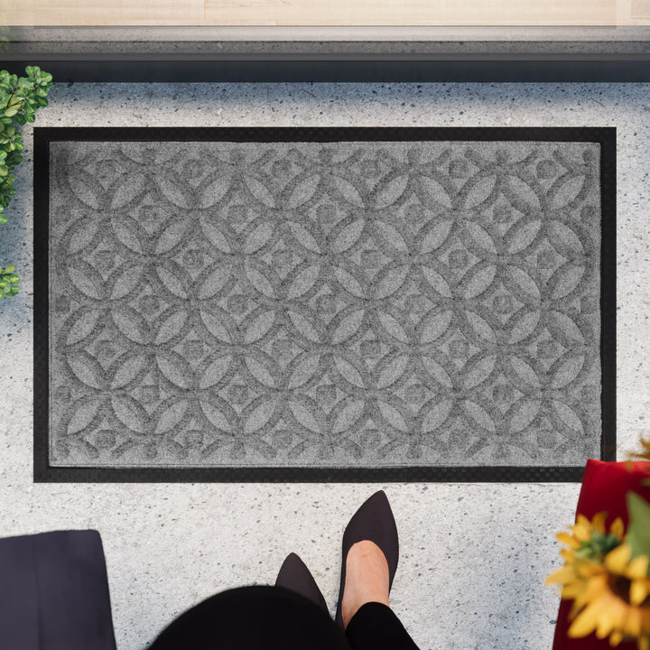 Midnight Mosaic Fußmatte hell grau Kurzflor rechteckig