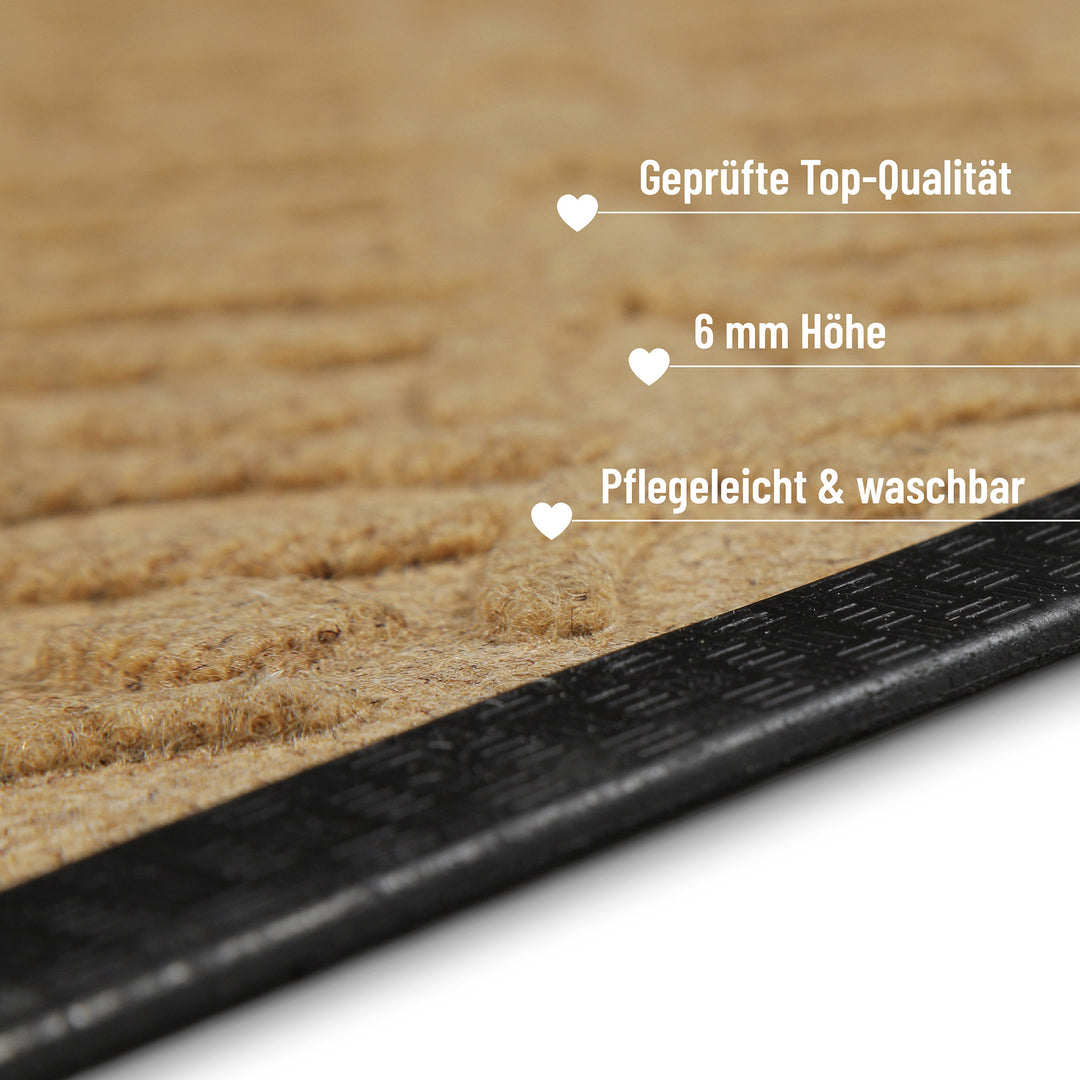 Midnight Mosaic Fußmatte honig beige Kurzflor rechteckig