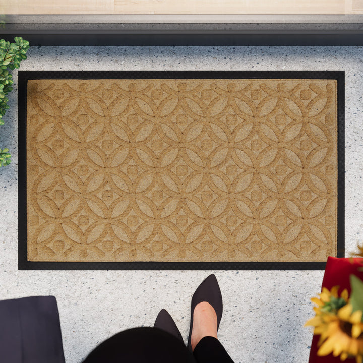 Midnight Mosaic Fußmatte honig beige Kurzflor rechteckig