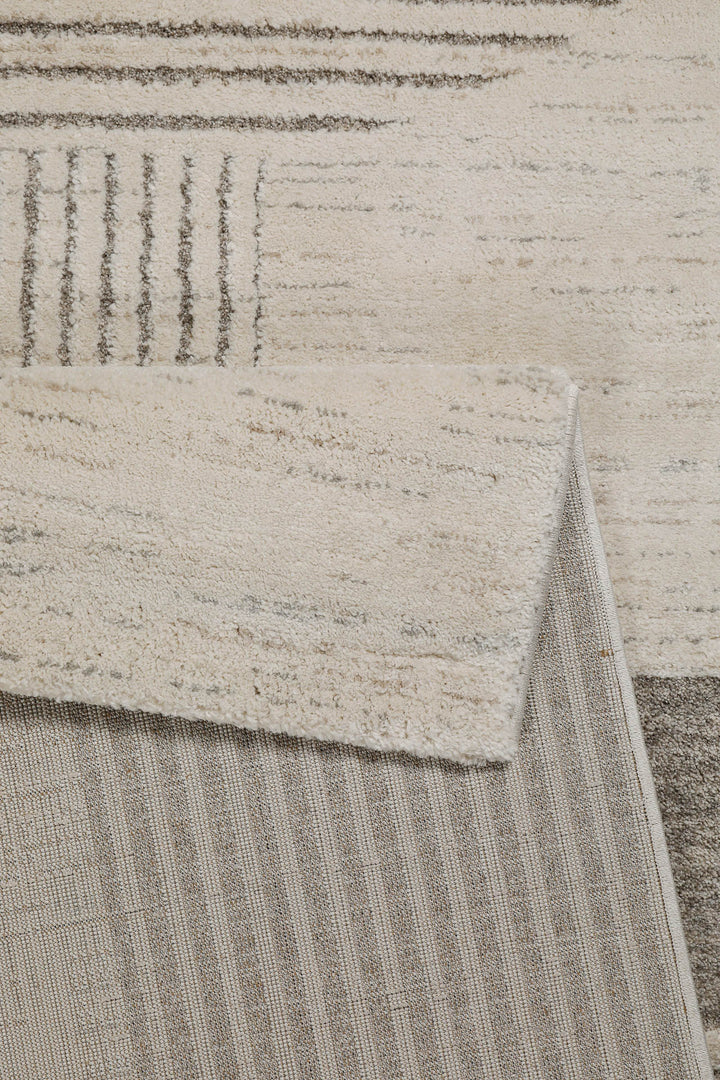 Mats Teppich creme beige Kurzflor rechteckig