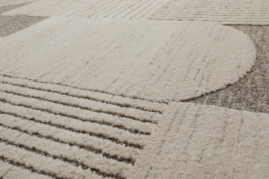 Mats Teppich creme beige Kurzflor rechteckig