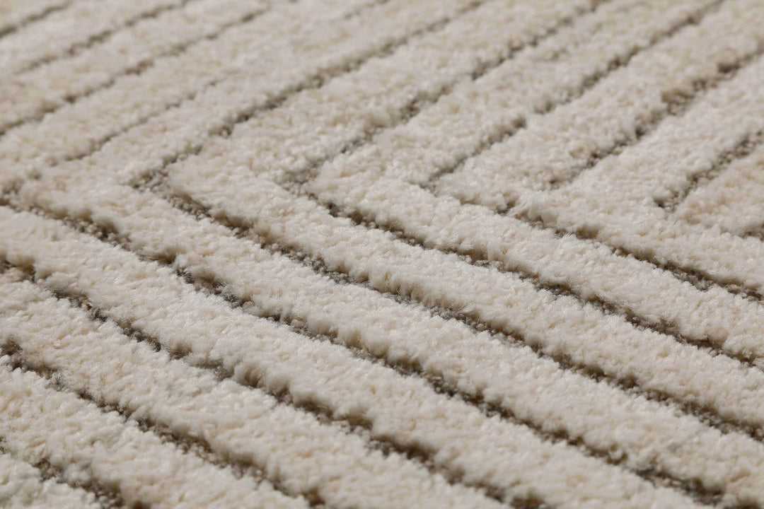 Mats Teppich creme beige Kurzflor rechteckig